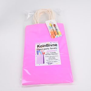 KoinBivne 8.2 x 5.9 x 3.1 Inches Purple Paper Party Favor Tote Gift Bags with Handles for Birthday Party Supplies